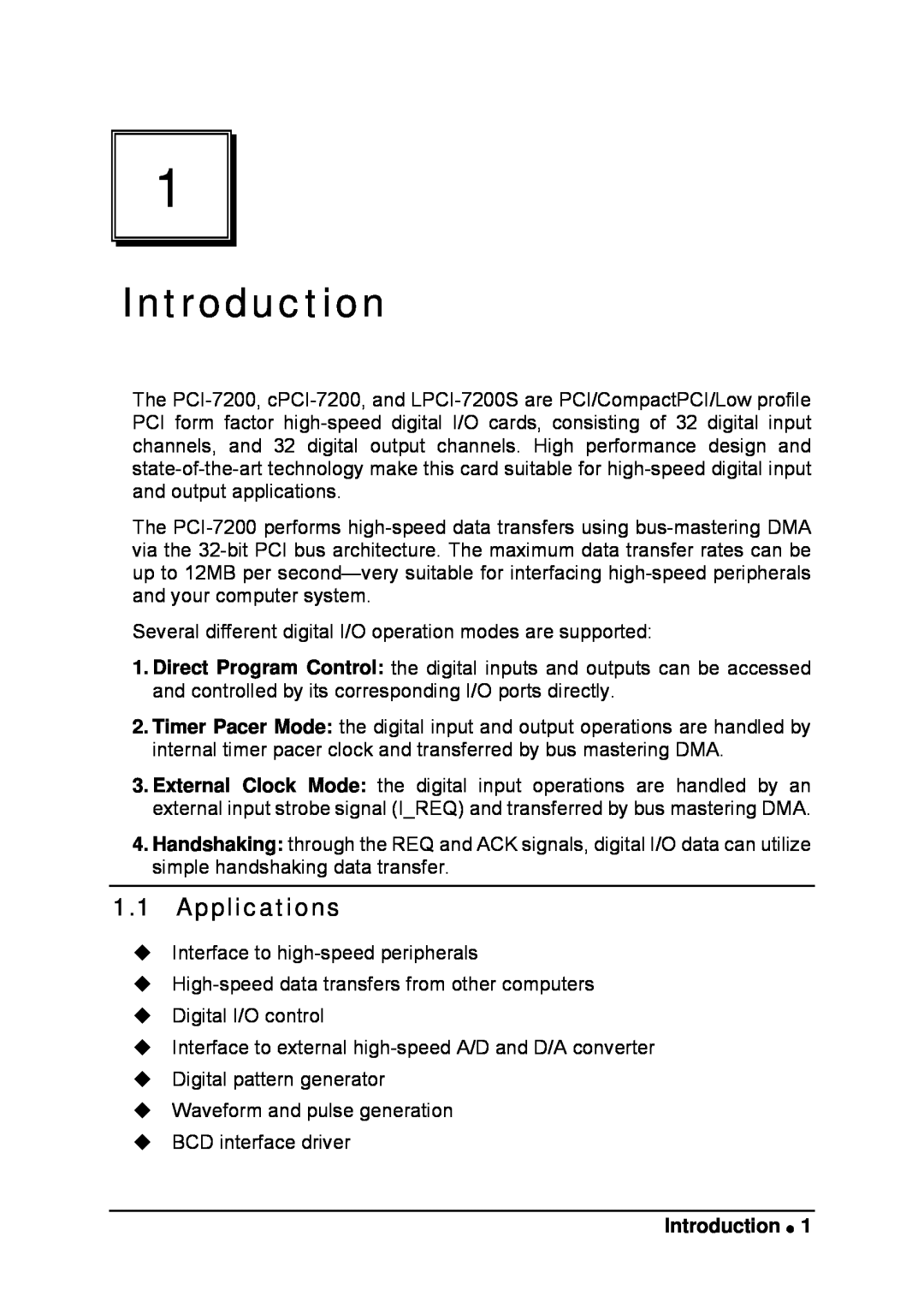 Intel LPCI-7200S manual Introduction, Applications 