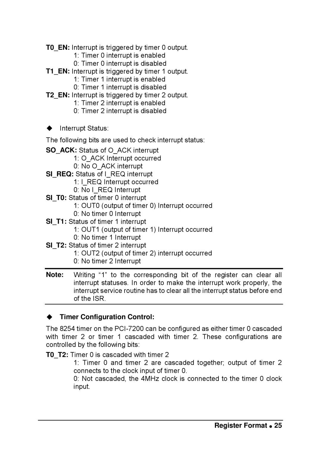 Intel LPCI-7200S manual ‹ Timer Configuration Control 