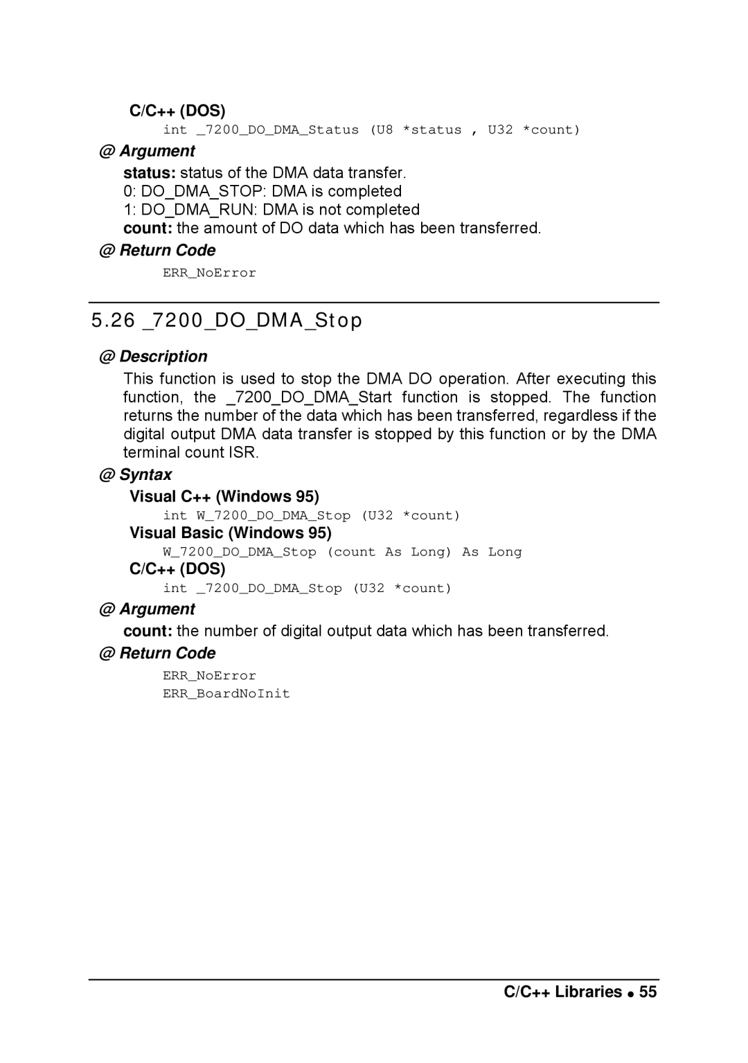 Intel LPCI-7200S manual 26 7200DODMAStop 