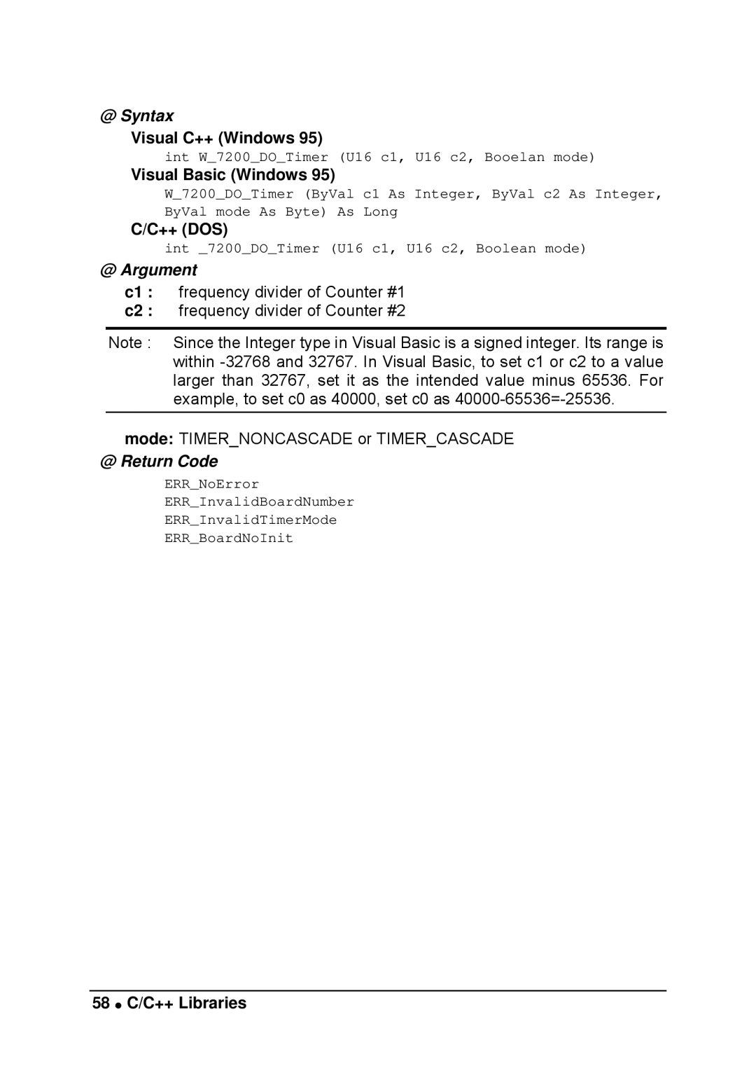 Intel LPCI-7200S manual 58 C/C++ Libraries 