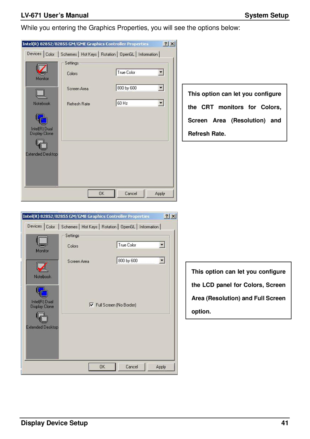 Intel user manual LV-671 User’s Manual System Setup 