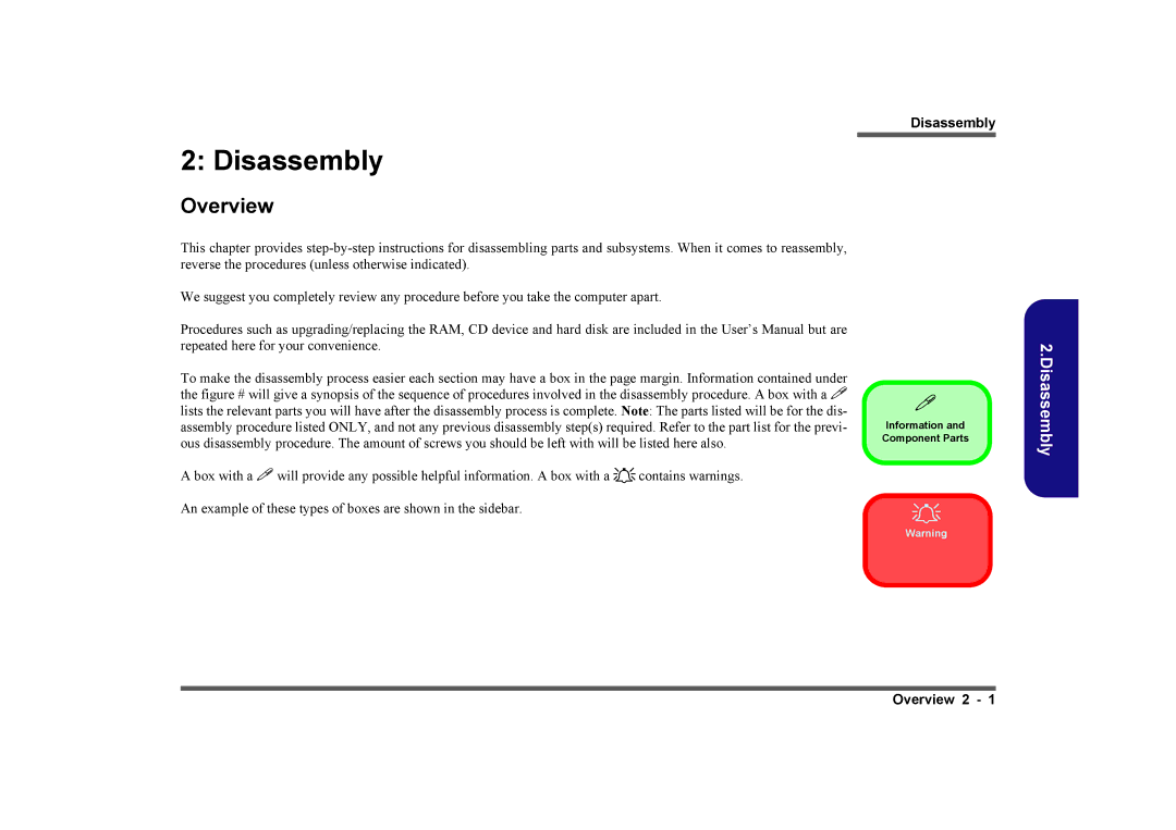 Intel LV19C Series, LV19N Series, LV22N Series, LV22C Series manual Disassembly, Overview 