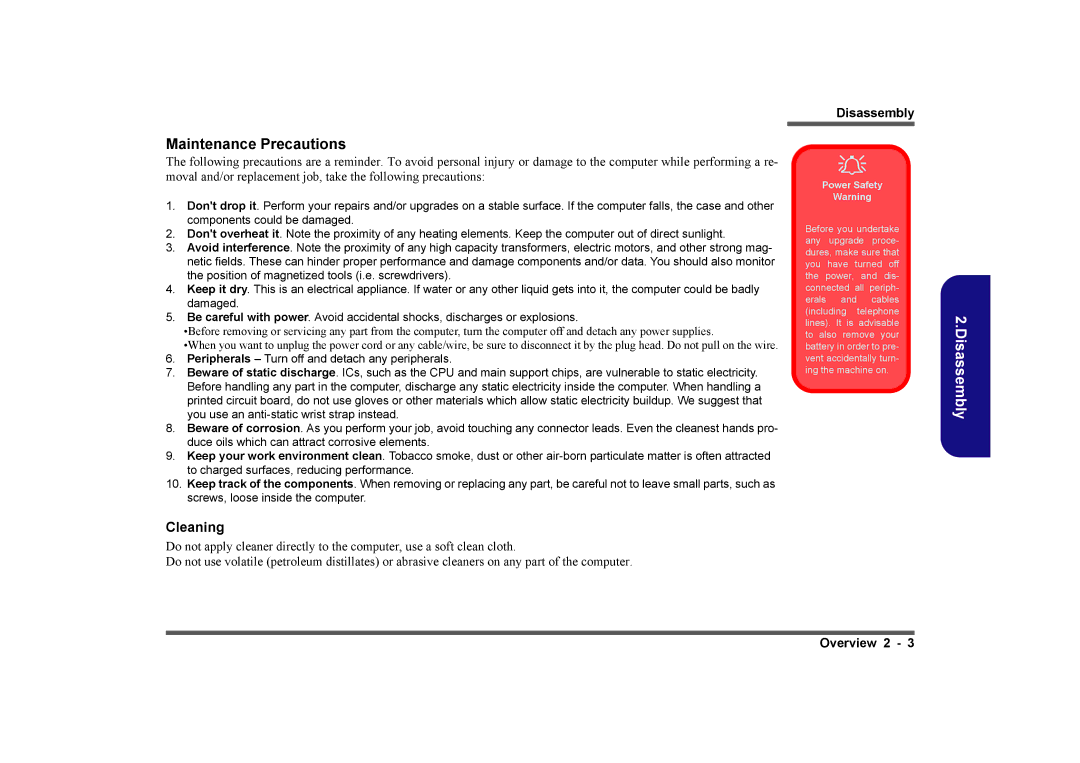 Intel LV22N Series, LV19C Series, LV19N Series, LV22C Series manual Maintenance Precautions 