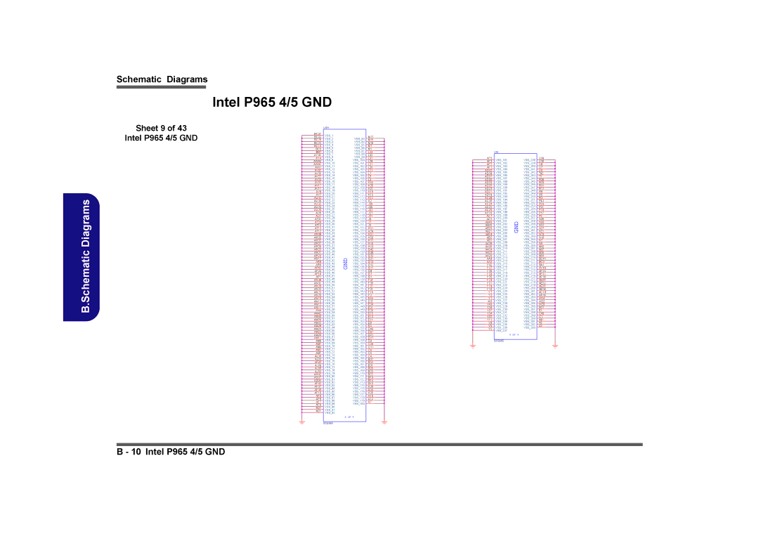 Intel LV22C Series, LV19C Series, LV19N Series, LV22N Series manual Sheet 9 Intel P965 4/5 GND 