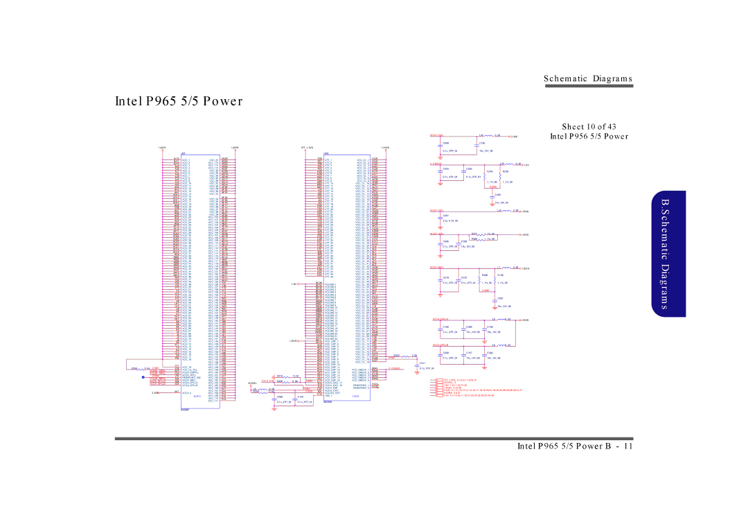 Intel LV19C Series, LV19N Series, LV22N Series, LV22C Series manual Intel P965 5/5 Power, Sheet 10 Intel P956 5/5 Power 