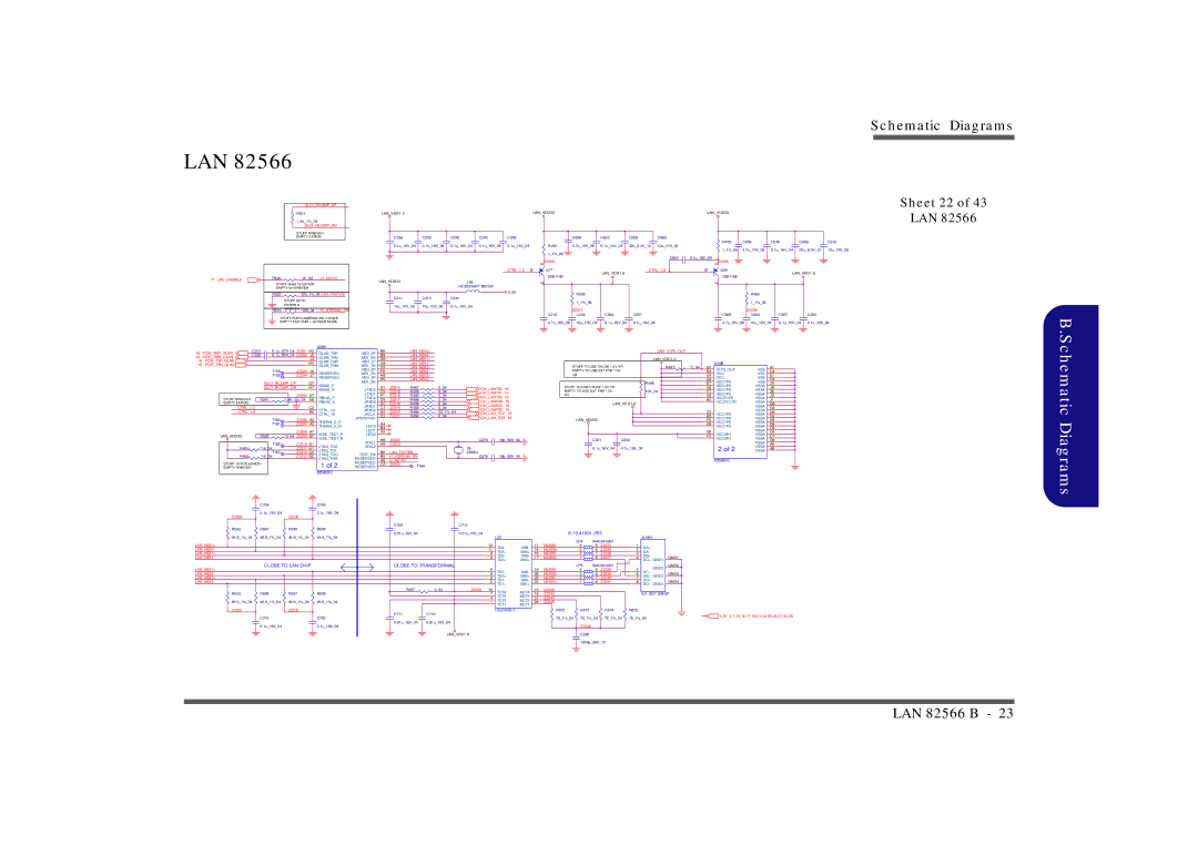 Intel LV19C Series, LV19N Series, LV22N Series, LV22C Series manual Lan, Sheet 22 LAN 