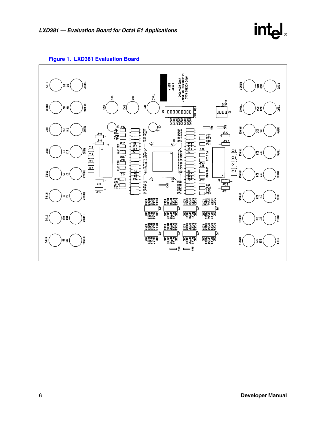 Intel manual LXD381 Evaluation Board for Octal E1 Applications 