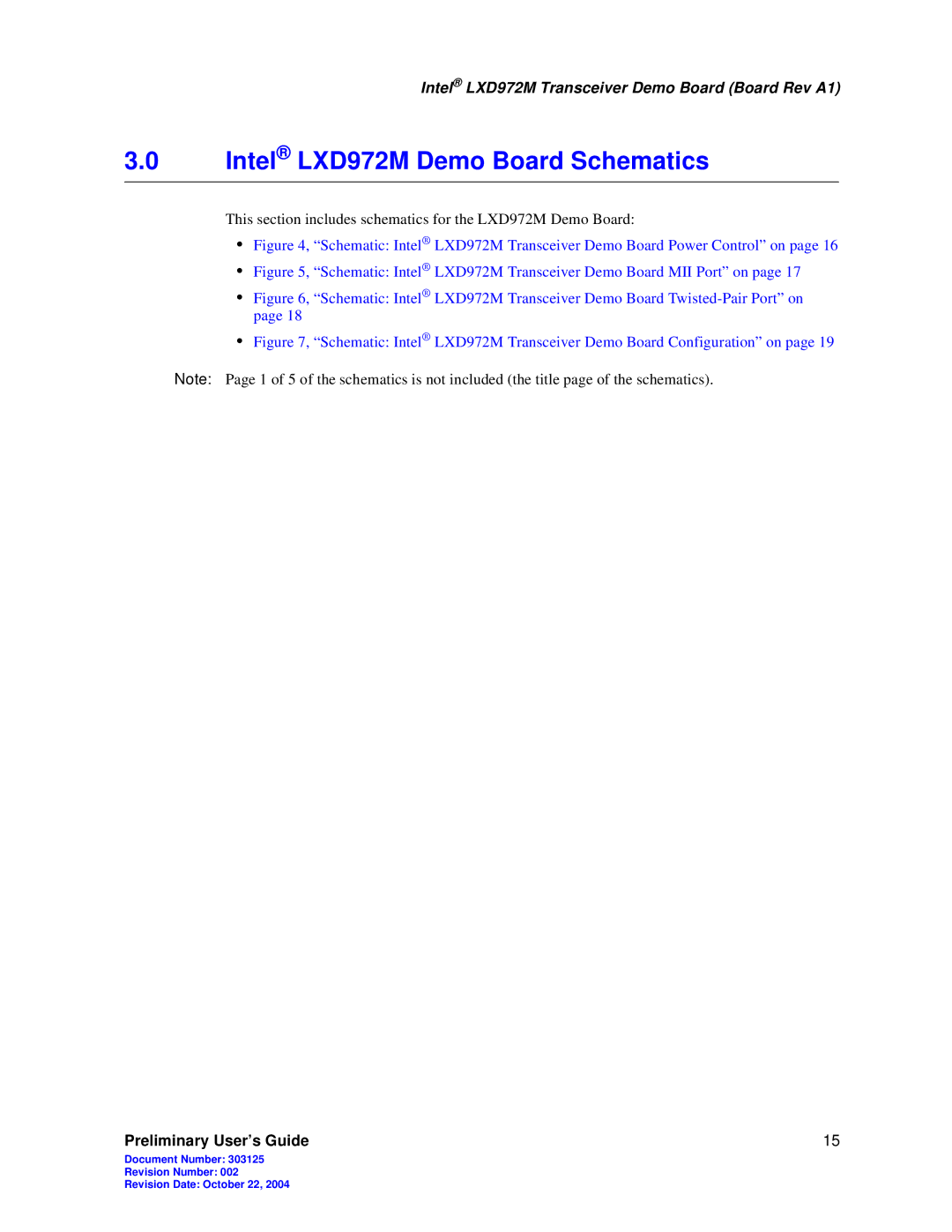 Intel manual Intel LXD972M Demo Board Schematics, Schematic Intel LXD972M Transceiver Demo Board MII Port on 