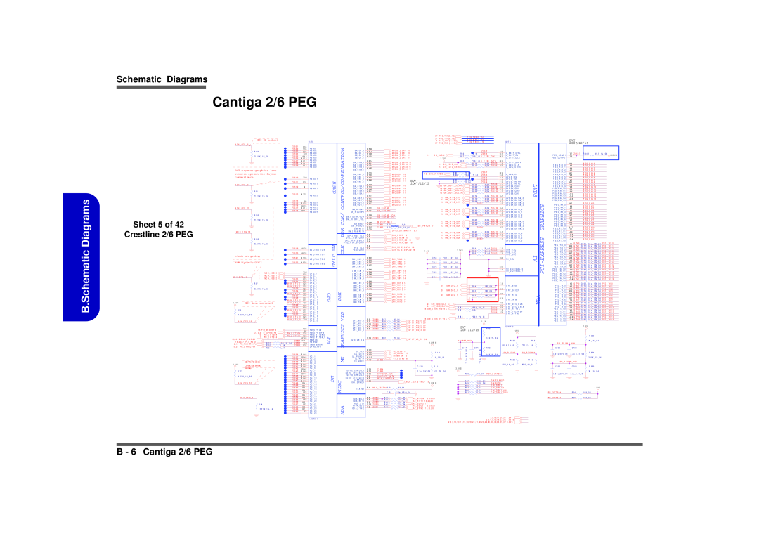 Intel M570TU B.Schematic Diagrams, B - 6 Cantiga 2/6 PEG, Sheet 5 of Crestline 2/6 PEG, Rsvd Me Jtag Cfg Pm Nc, Lvds 