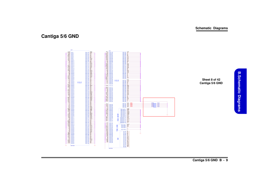 Intel M570TU manual Schematic Diagrams, Cantiga 5/6 GND B, Sheet 8 of Cantiga 5/6 GND, Nctf 