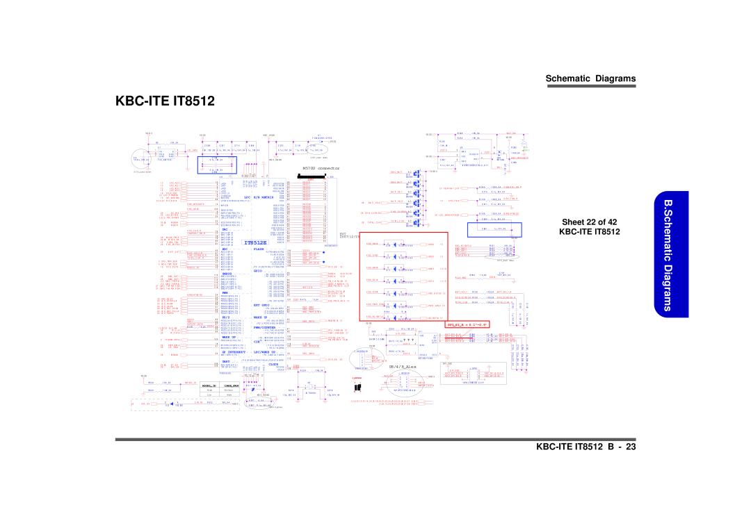 Intel M570TU B.Schematic Diagrams, KBC-ITEIT8512 B, Sheet 22 of 42 KBC-ITEIT8512, IT8512E, M570U, connector, Gpio 