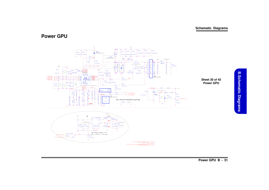 Intel M570TU B.Schematic Diagrams, Power GPU B, Sheet 30 of Power GPU, 2007/12/10, 6- 15 -2700 2- 7B, 6- 06, 6 -19- 41 