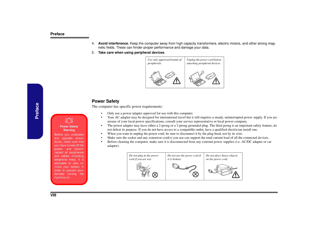 Intel M570TU manual Power Safety 