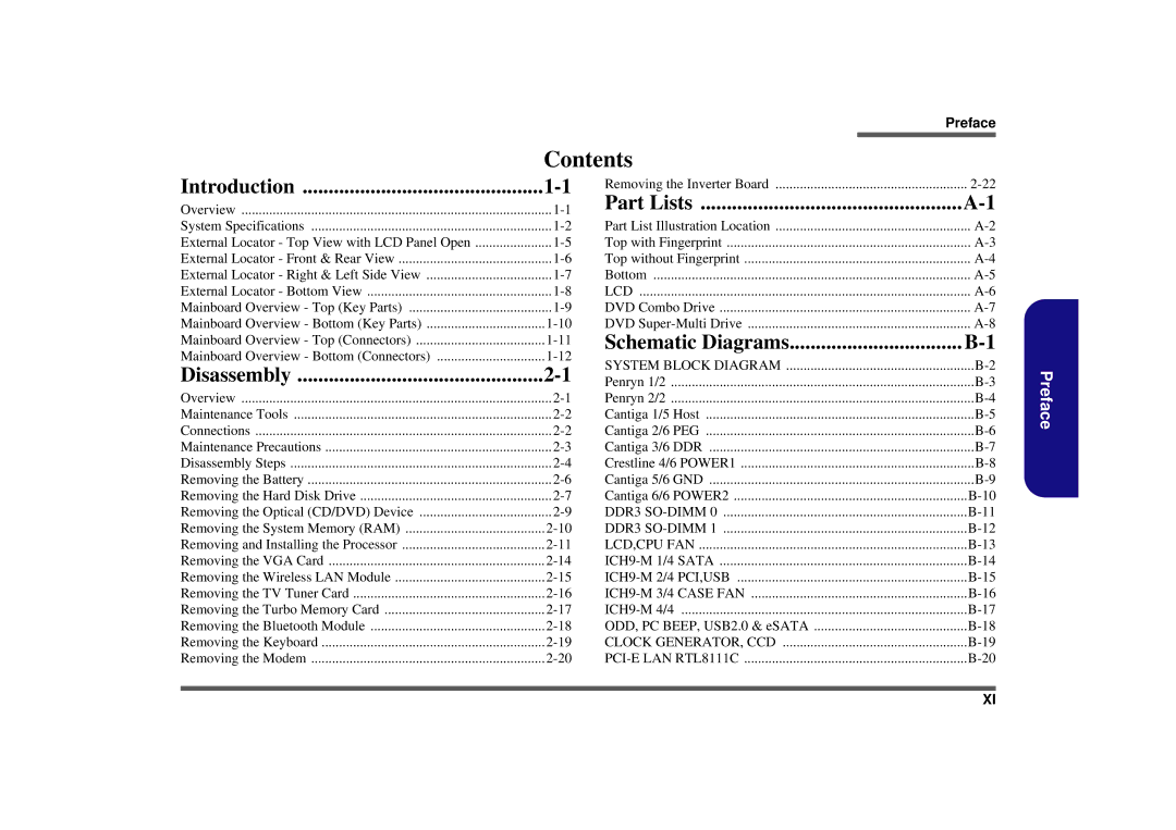 Intel M570TU manual Contents 