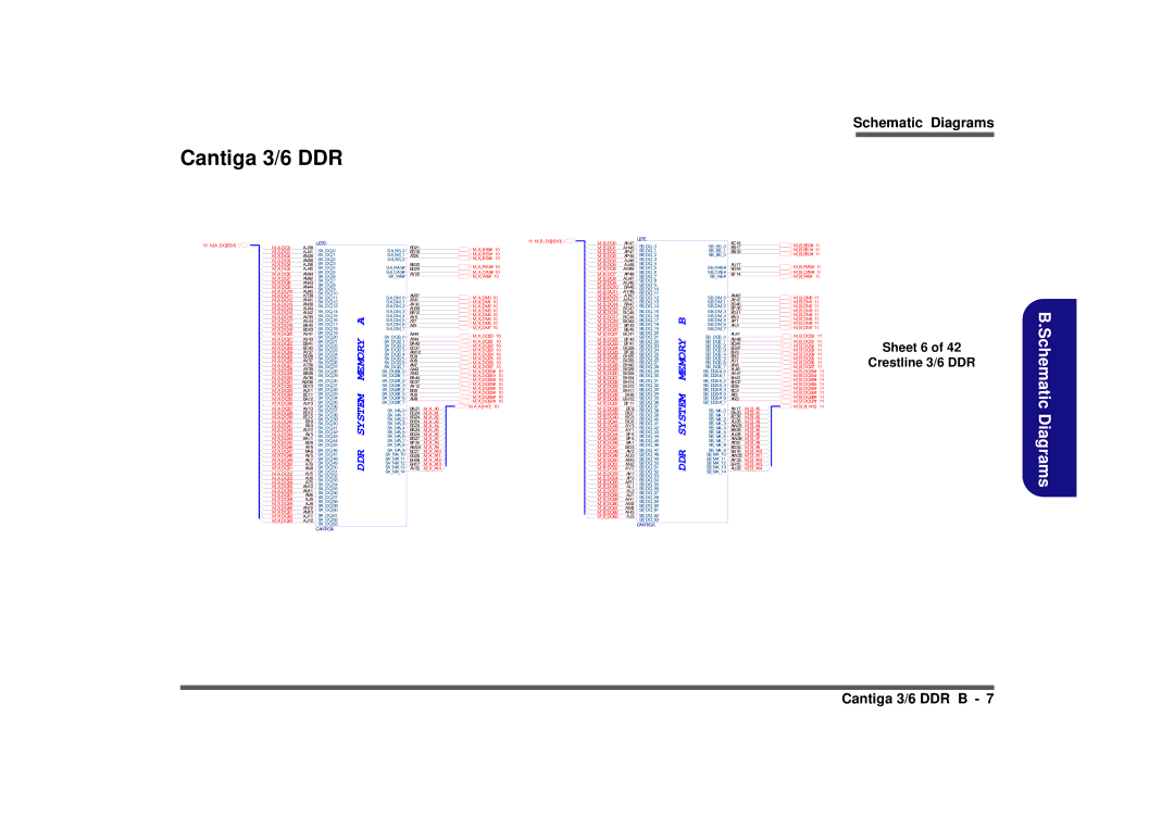 Intel M570TU manual Cantiga 3/6 DDR, Sheet 6 Crestline 3/6 DDR 