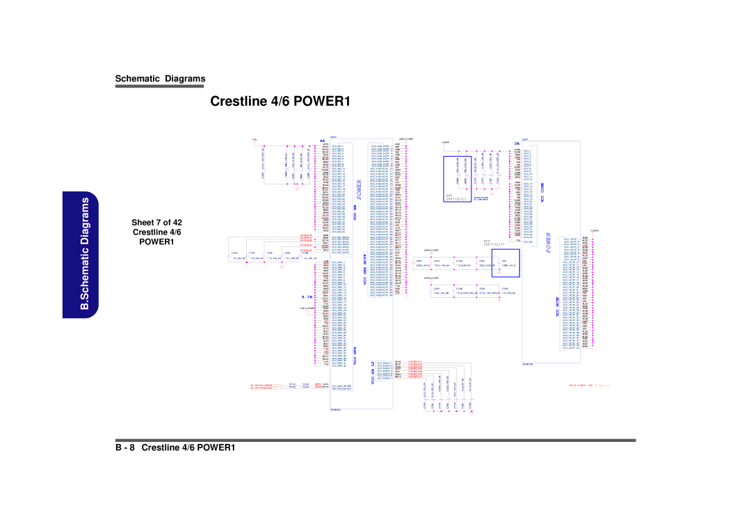 Intel M570TU manual Crestline 4/6 POWER1, Sheet 7 Crestline 4/6 