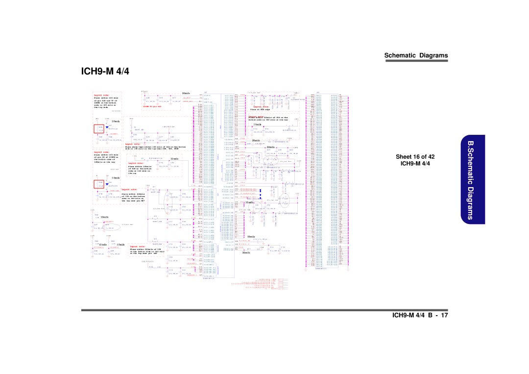 Intel M570TU manual Sheet 16 ICH9-M 4/4 