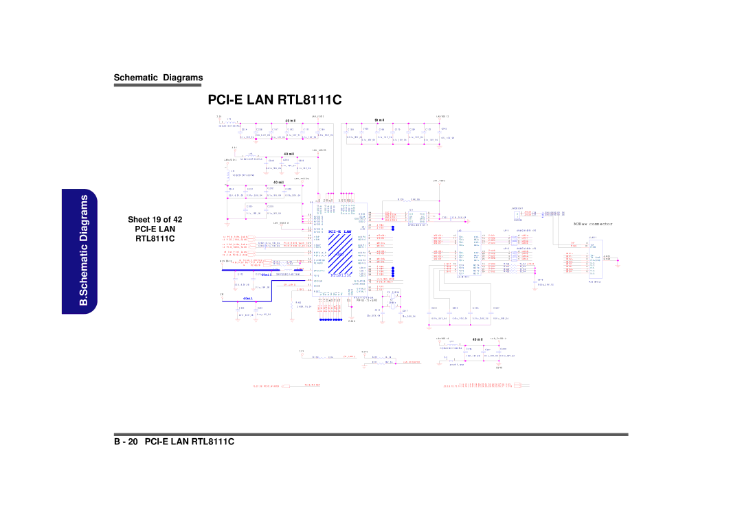 Intel M570TU manual PCI-E LAN RTL8111C, Sheet 19, C S, N G 