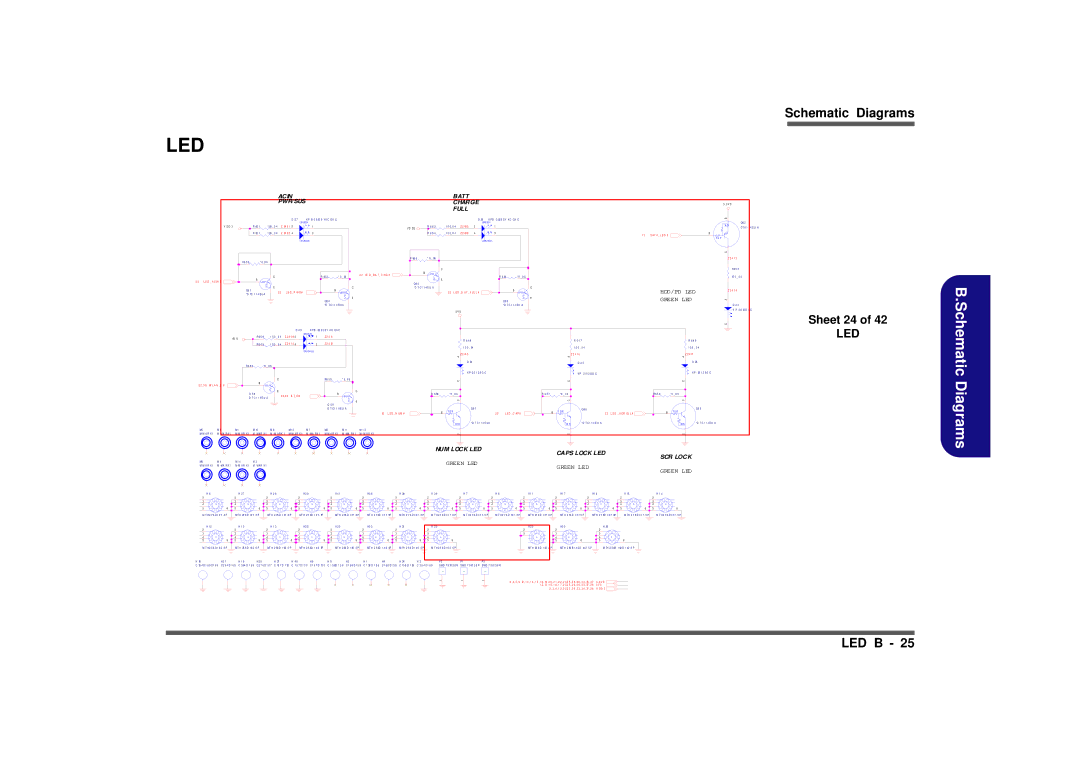 Intel M570TU manual Sheet 24, 4 1 LE D B a T C H G #, E D B a T F U L L #, 3 6 W L a N E N 