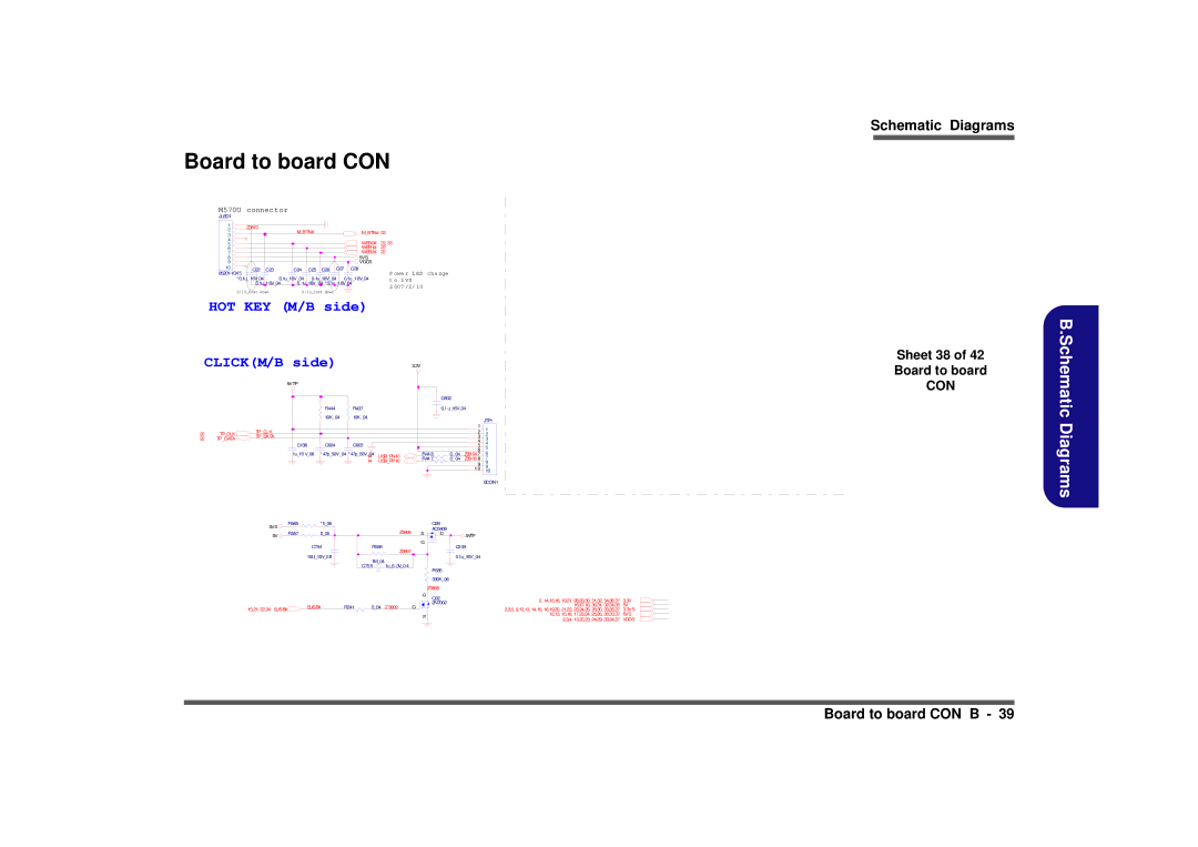 Intel M570TU manual Board to board CON, Sheet 38 Board to board, GCON1 