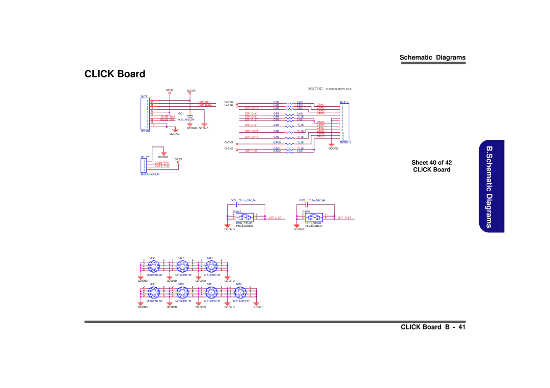 Intel M570TU manual Sheet 40 of 42 Click Board 