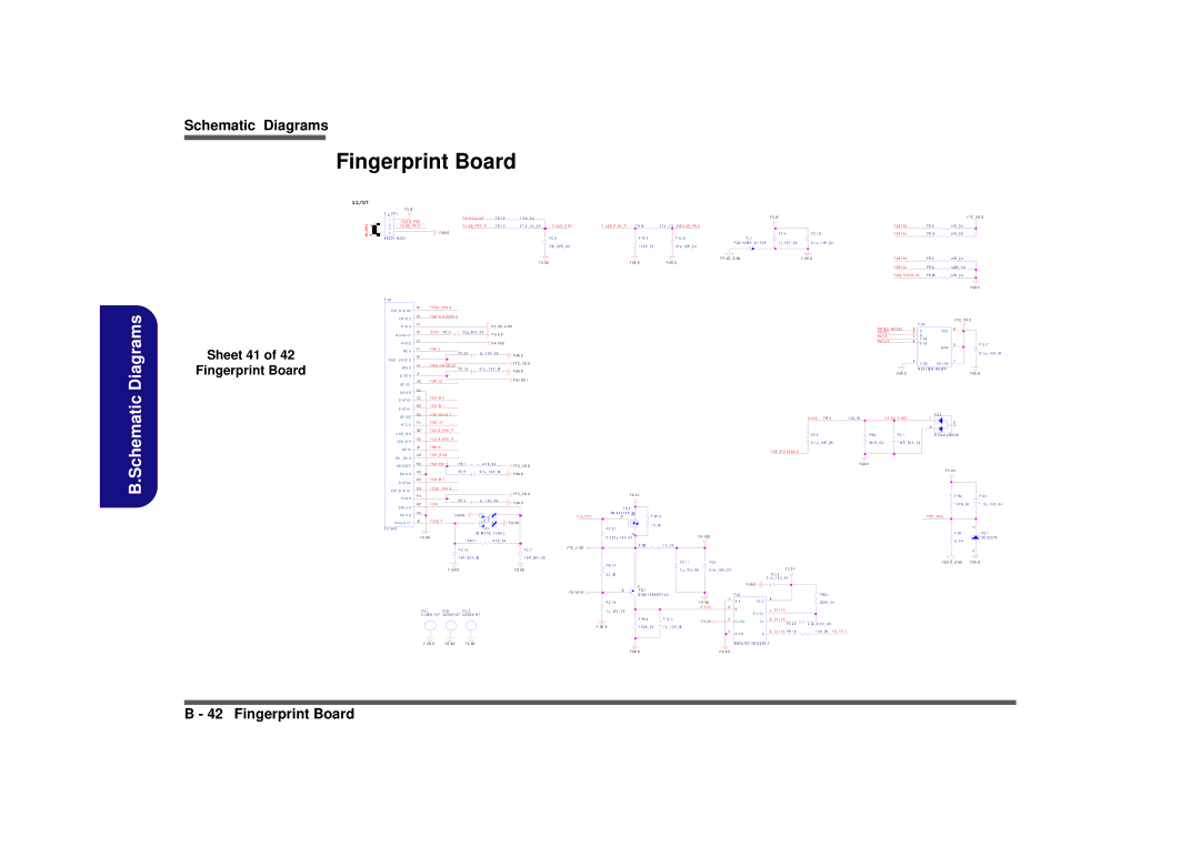 Intel M570TU manual Sheet 41 Fingerprint Board 