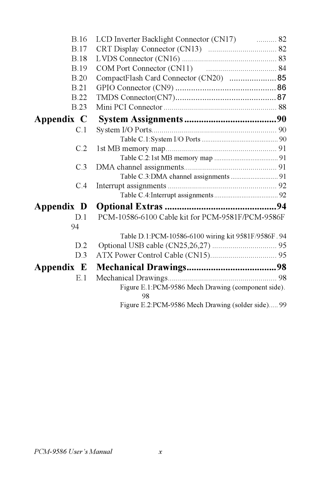 Intel M600 user manual Appendix E Mechanical Drawings 