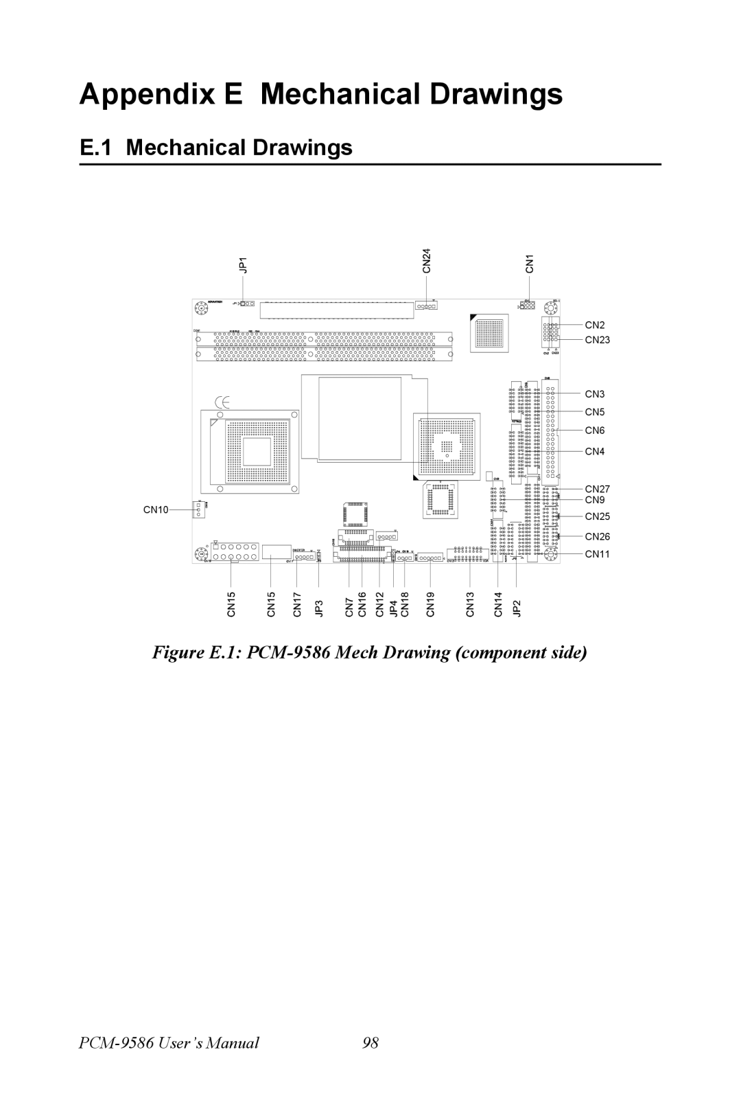 Intel M600 user manual Appendix E Mechanical Drawings 