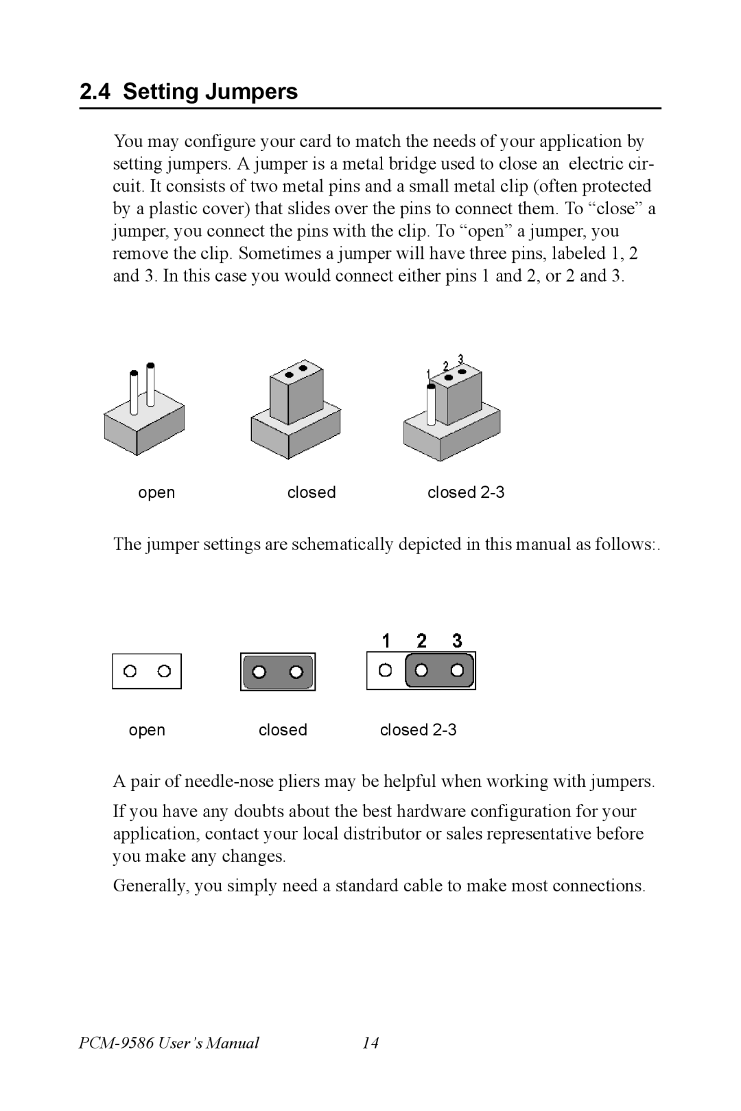 Intel M600 user manual Setting Jumpers 