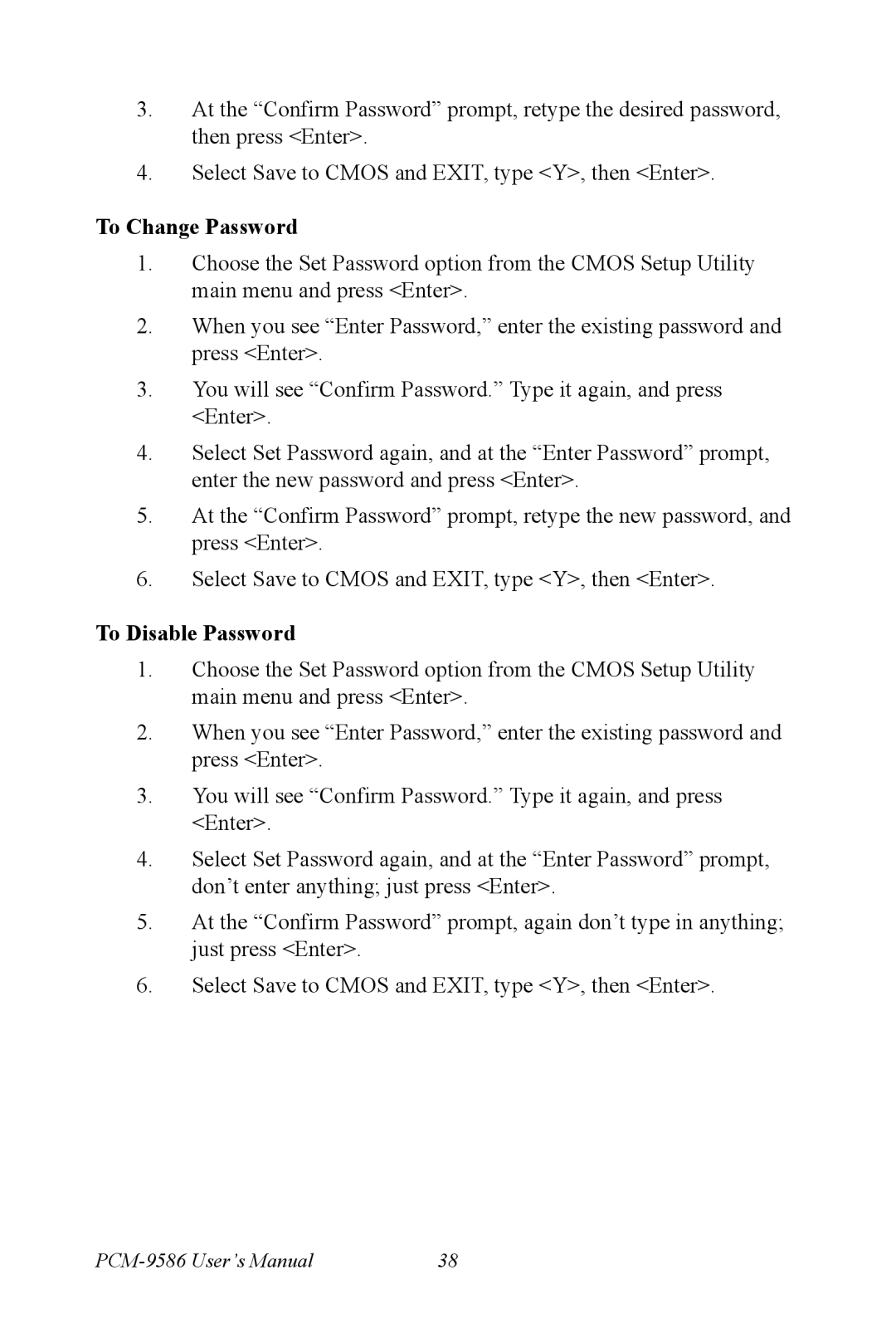 Intel M600 user manual To Change Password 