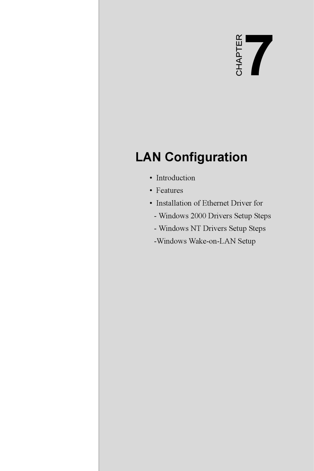 Intel M600 user manual LAN Configuration 