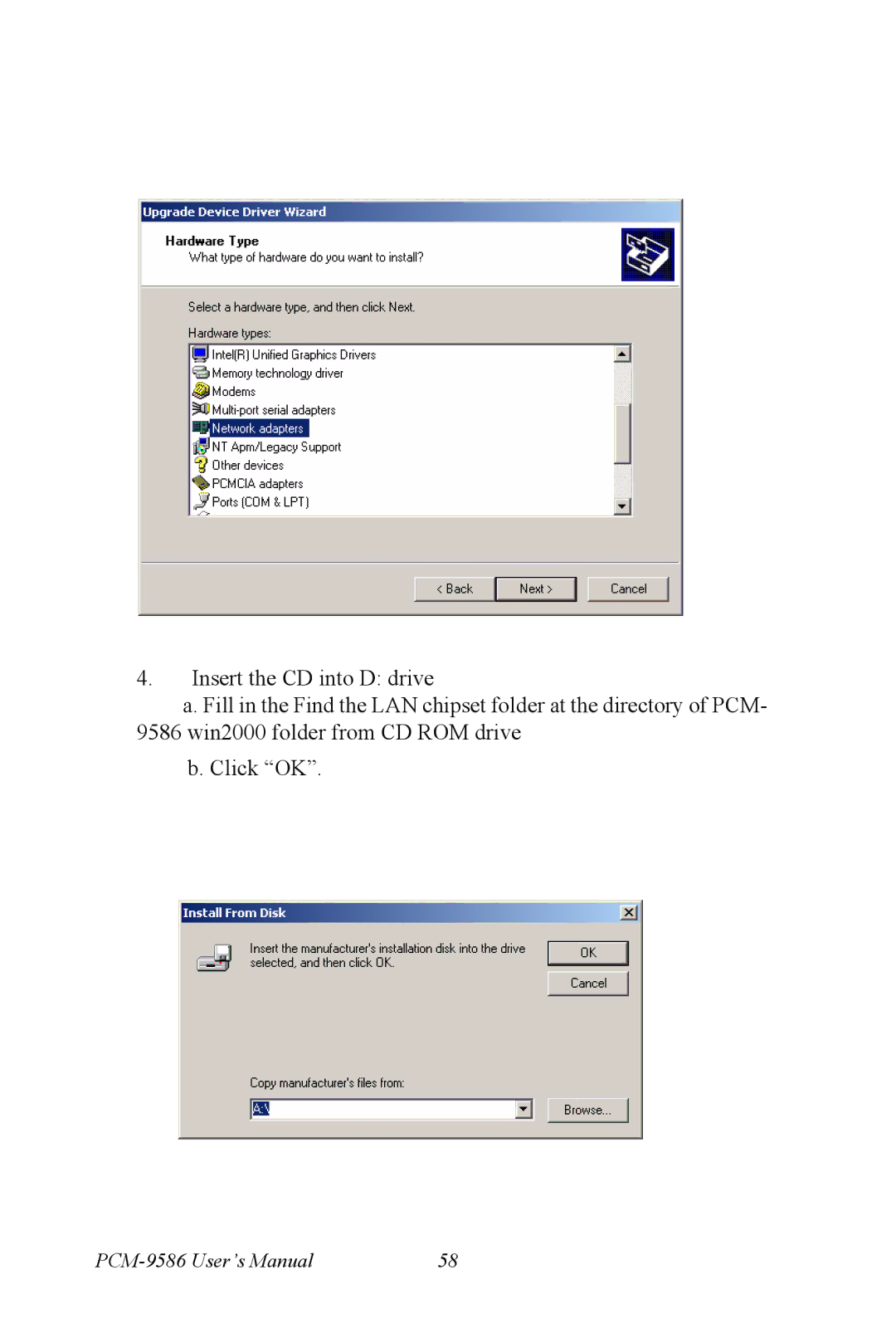 Intel M600 user manual PCM-9586 User’s Manual 