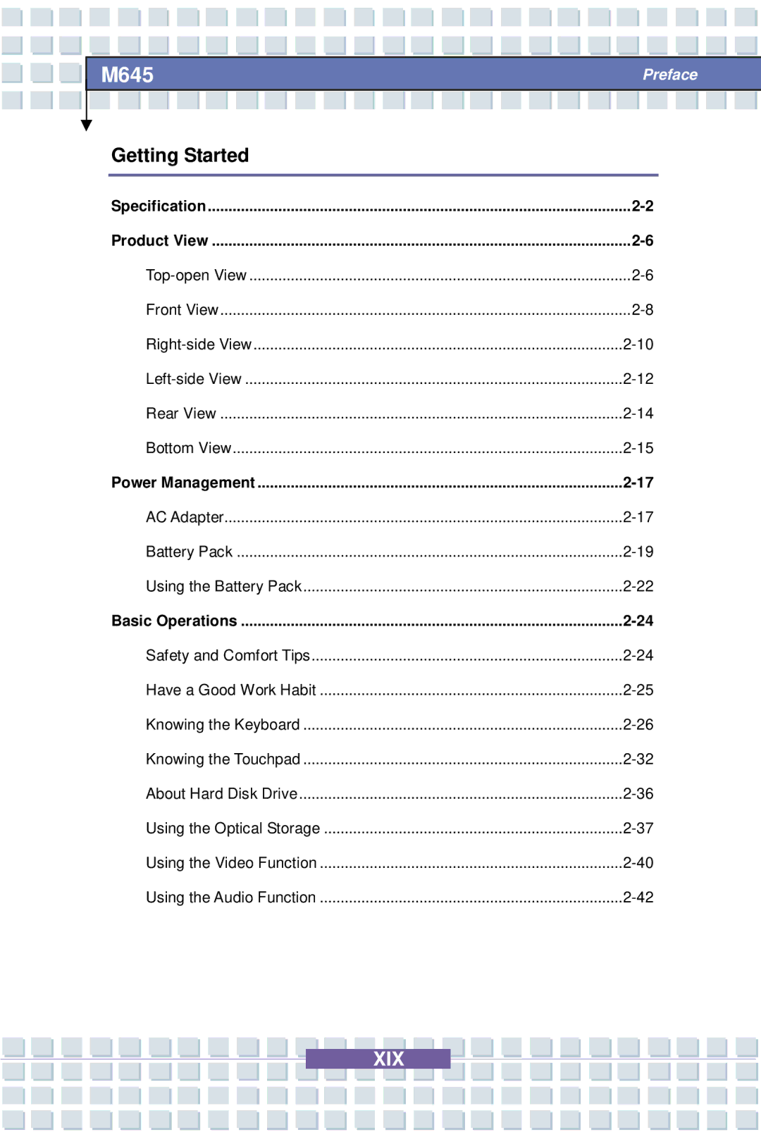 Intel G52-B1032X1, M645 Preface, MS-1032 manual 