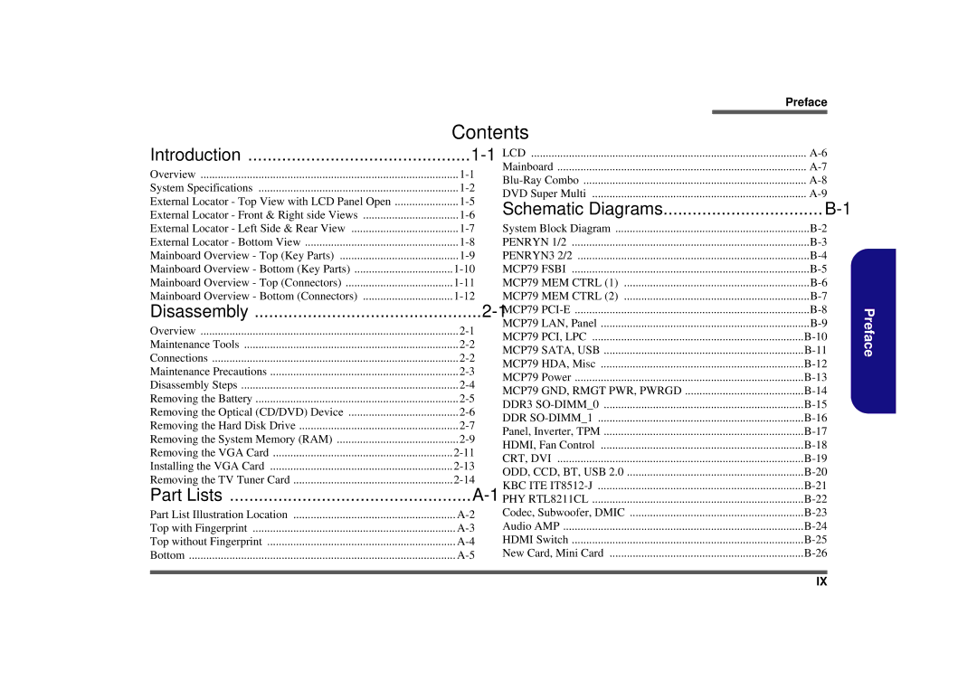 Intel M980NU manual Contents 