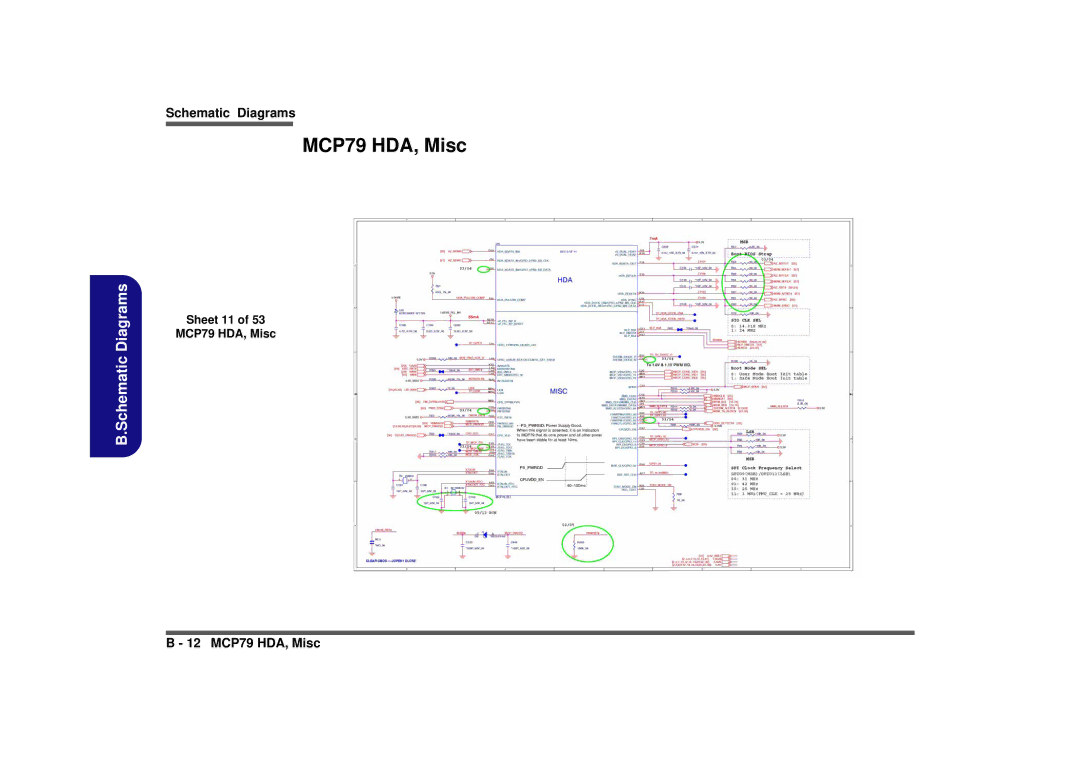 Intel M980NU manual Sheet 11 MCP79 HDA, Misc 