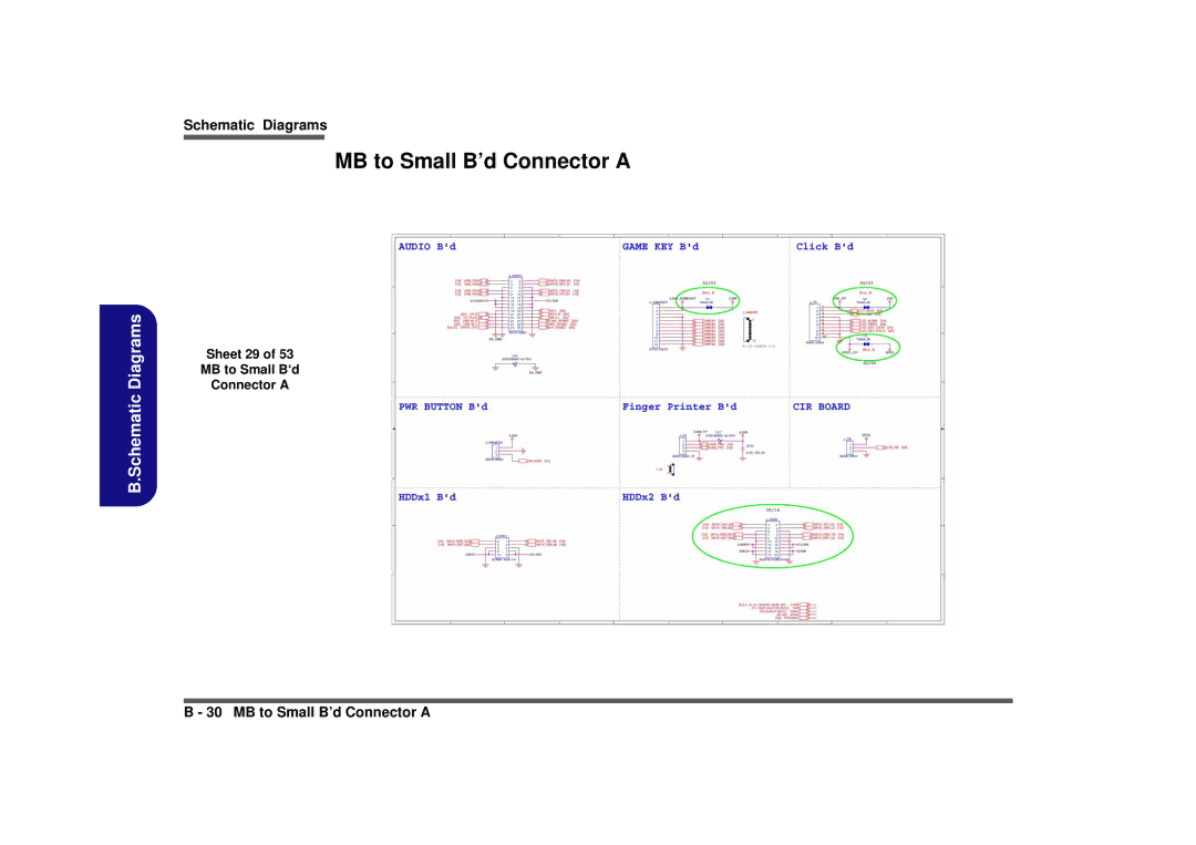 Intel M980NU manual MB to Small B’d Connector a, Sheet 29 MB to Small B‘d Connector a 