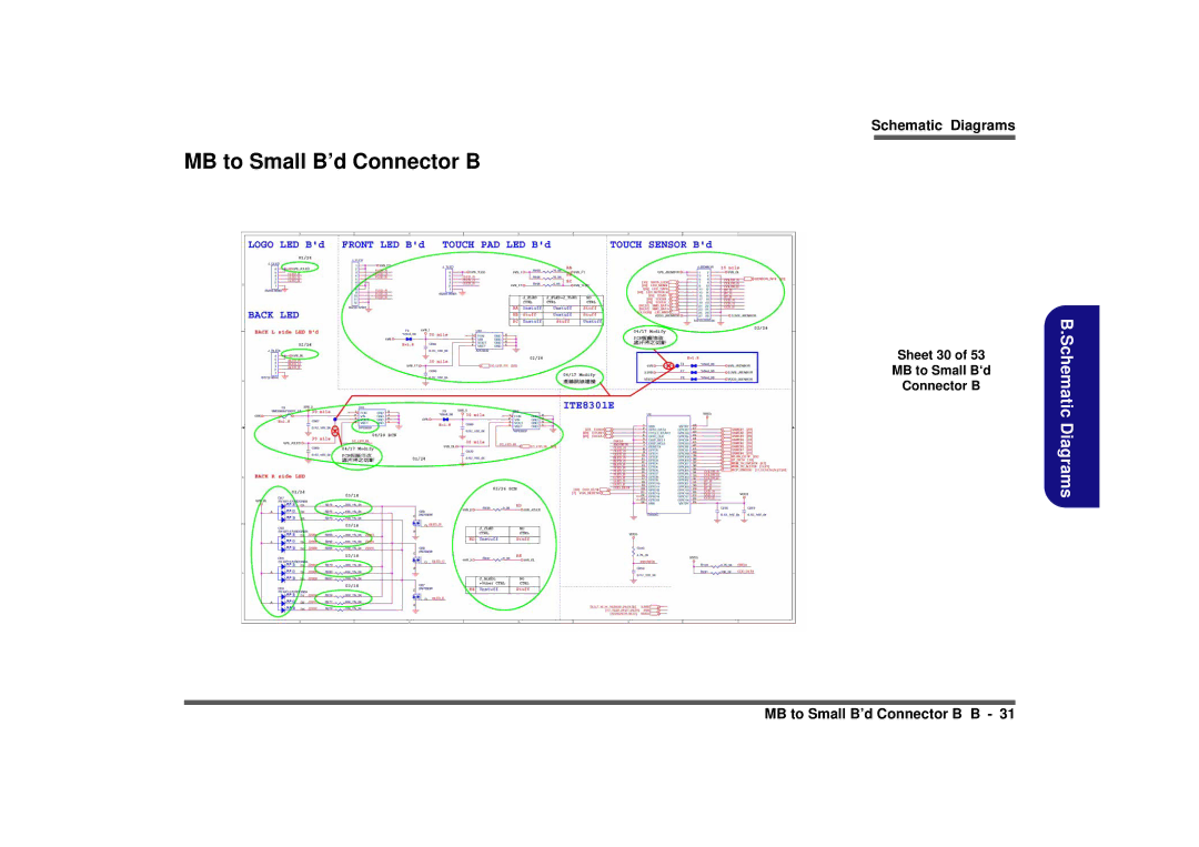 Intel M980NU manual MB to Small B’d Connector B, Sheet 30 MB to Small B‘d Connector B 