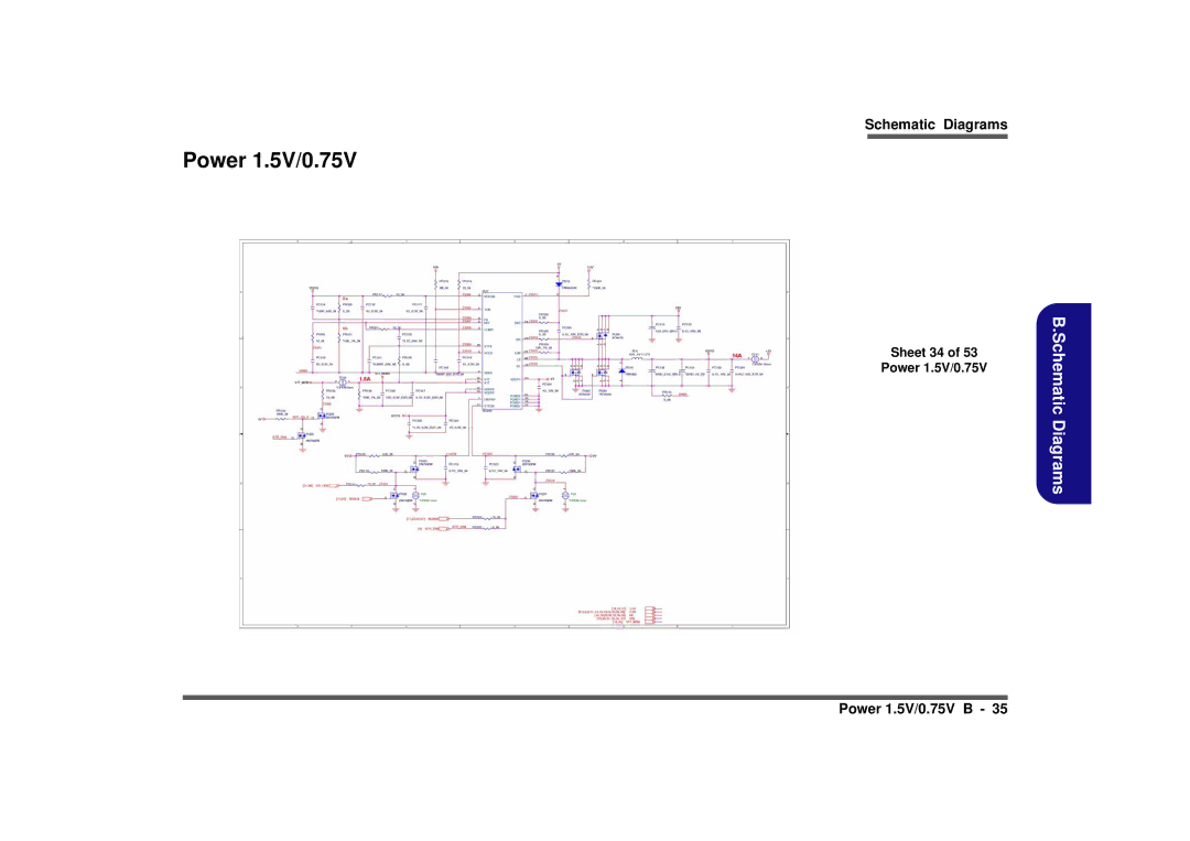 Intel M980NU manual Sheet 34 Power 1.5V/0.75V 