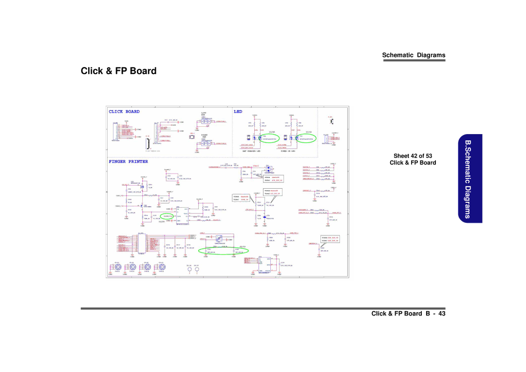 Intel M980NU manual Sheet 42 Click & FP Board 