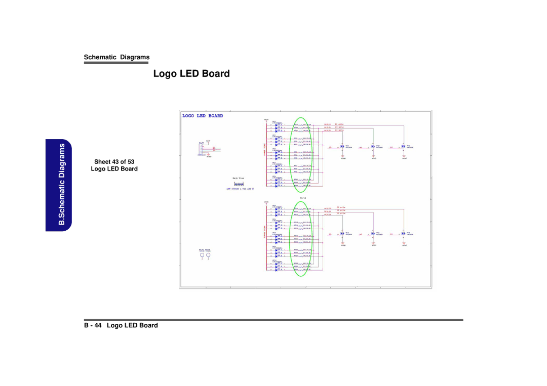 Intel M980NU manual Sheet 43 Logo LED Board 