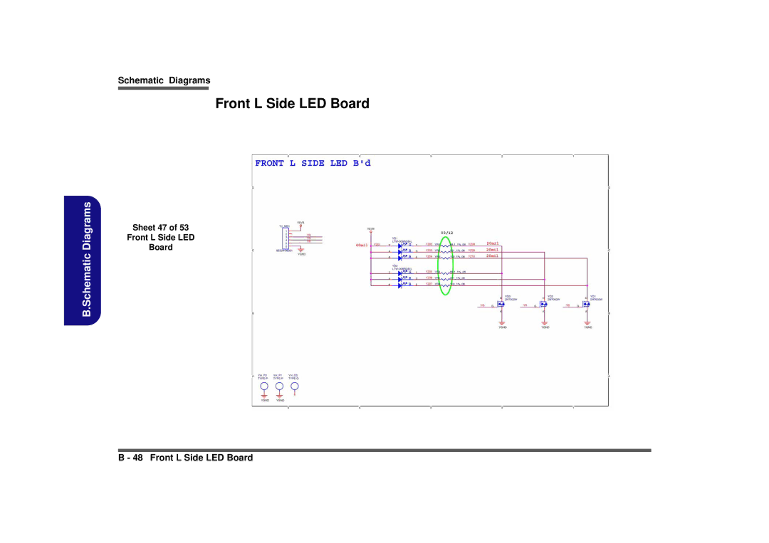 Intel M980NU manual Sheet 47 Front L Side LED Board 