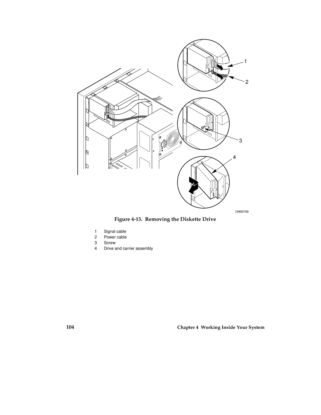 Intel MB440LX manual Removing the Diskette Drive 