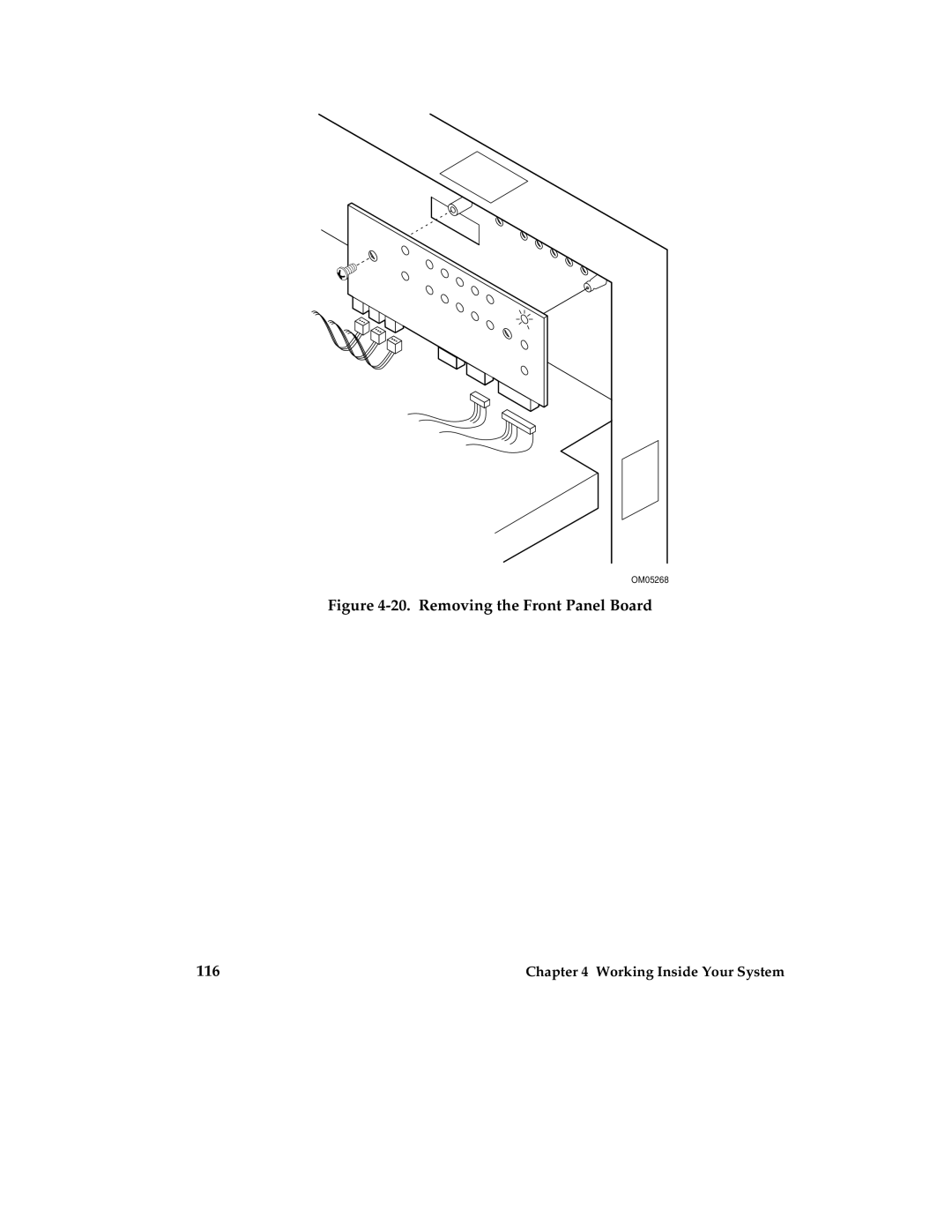 Intel MB440LX manual Removing the Front Panel Board 