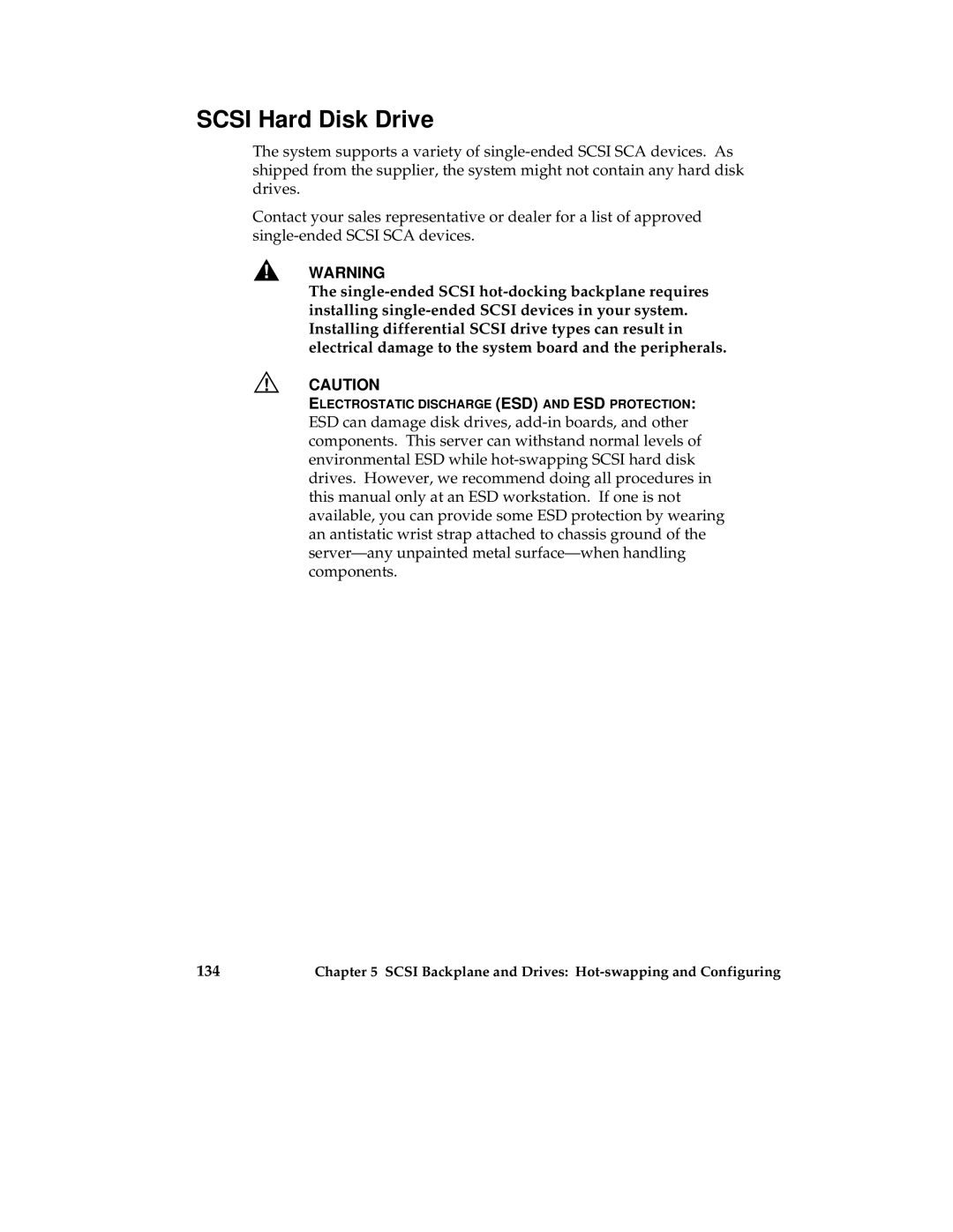 Intel MB440LX manual Scsi Hard Disk Drive 