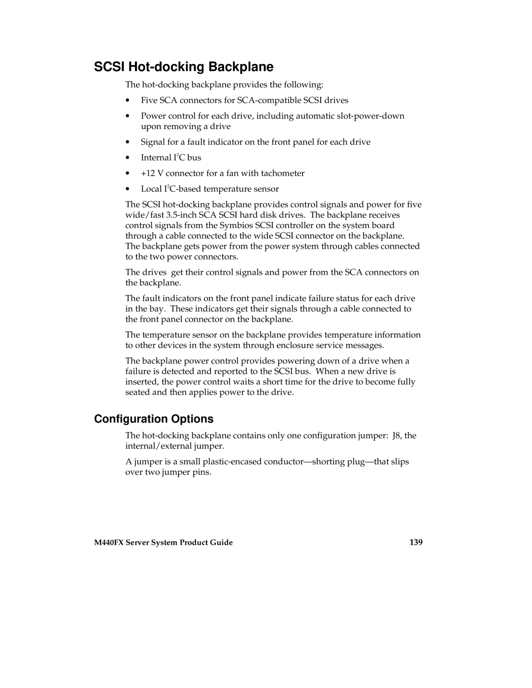 Intel MB440LX manual Configuration Options, 139 