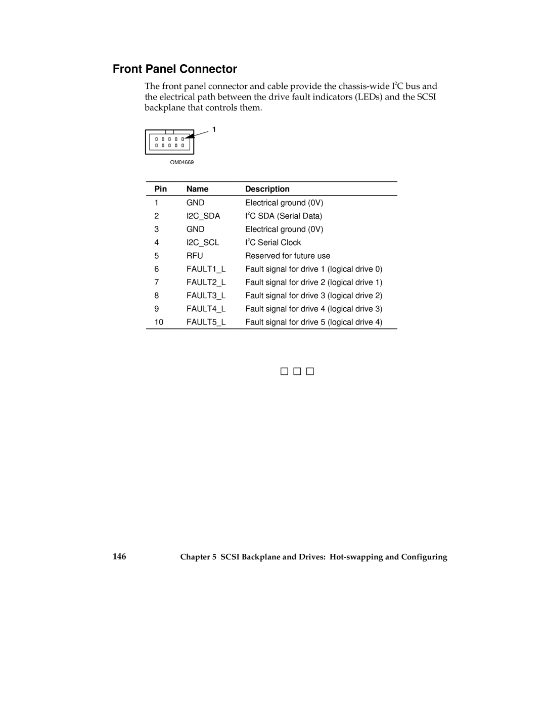 Intel MB440LX manual Front Panel Connector, Pin Name Description 