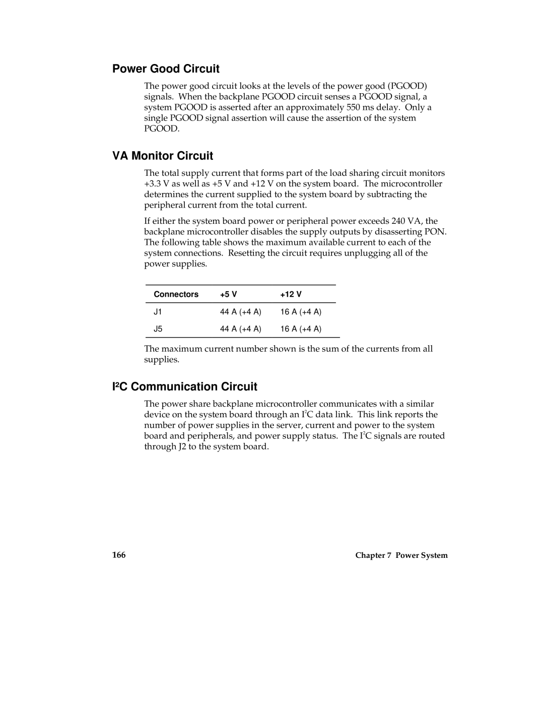 Intel MB440LX manual Power Good Circuit, VA Monitor Circuit, ²C Communication Circuit, Connectors +12 