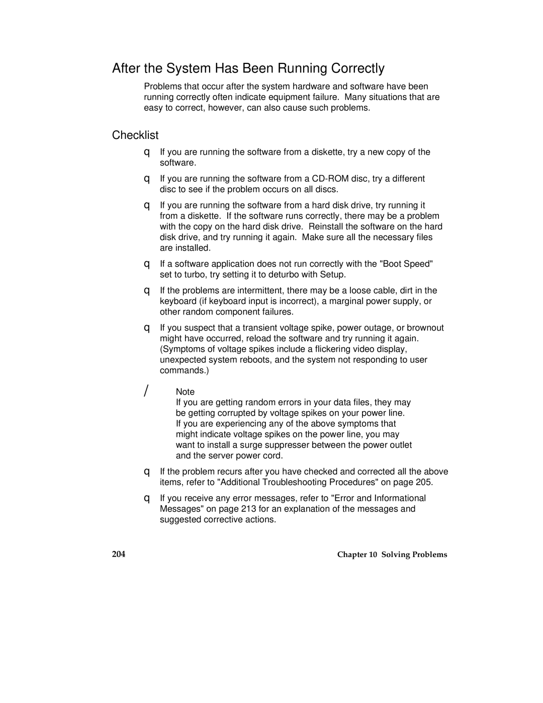 Intel MB440LX manual After the System Has Been Running Correctly 