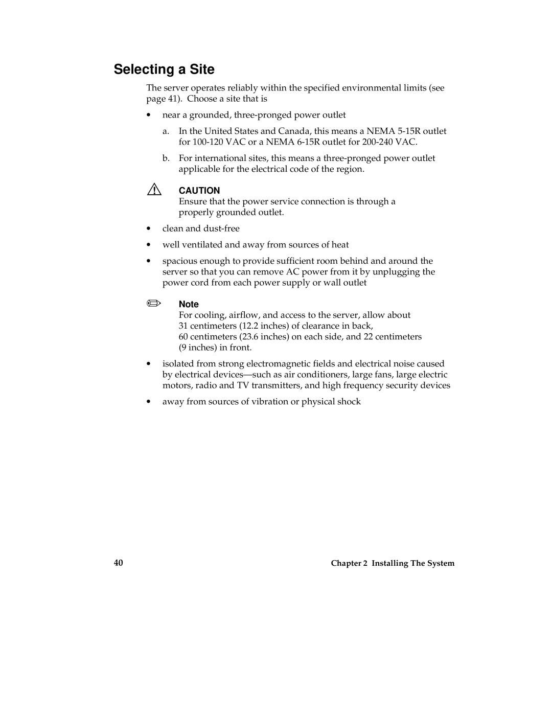 Intel MB440LX manual Selecting a Site 