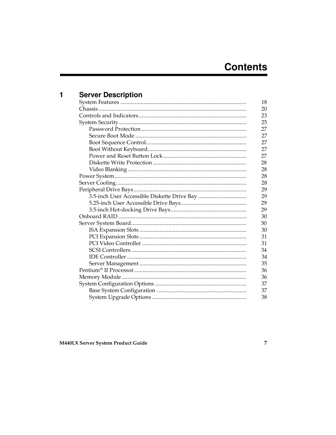 Intel MB440LX manual Contents 